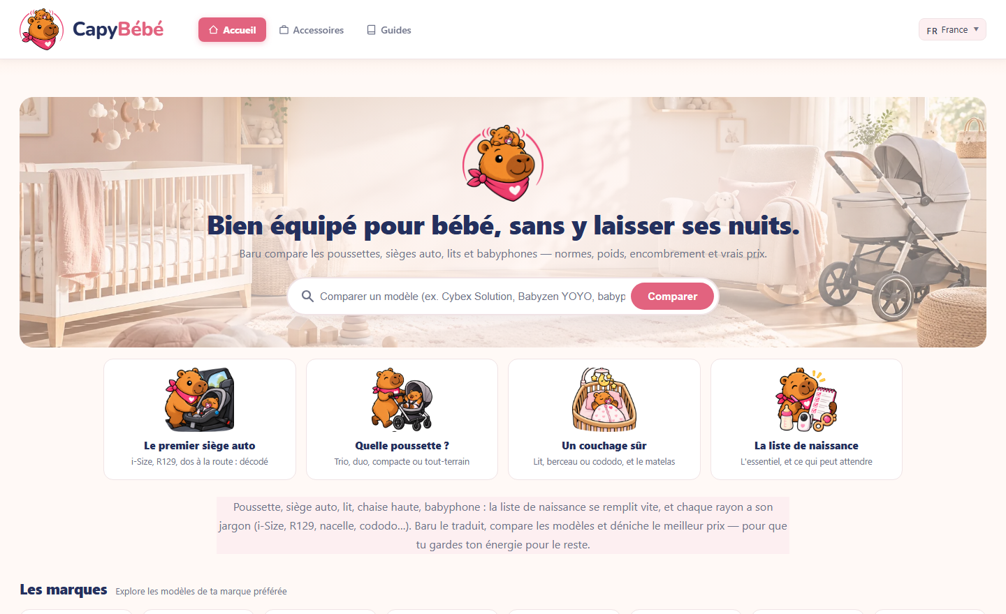 Page d'accueil de CapyBébé